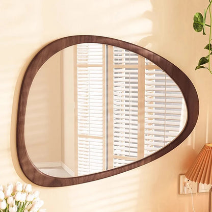 Miroir Mural Irrégulier Bois Asymétrique – Style Moderne, 4 Grandes Tailles