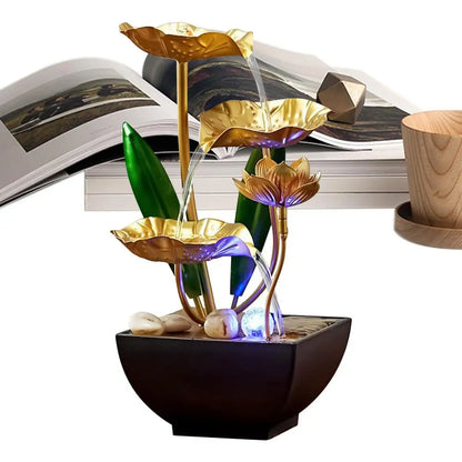 Fontaine de Bureau Zen LED 7 Couleurs – Sons Naturels & Structure 3 Niveaux
