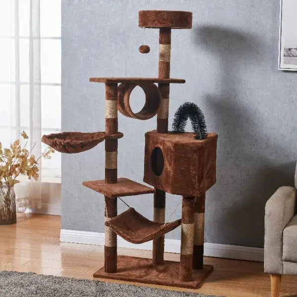 Arbre à chat XXL avec hamac, tunnel et griffoirs en corde
