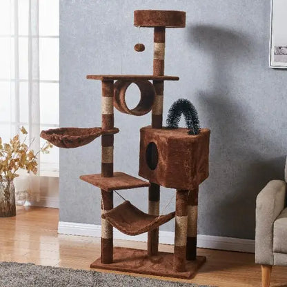 Arbre à chat XXL avec hamac, tunnel et griffoirs en corde