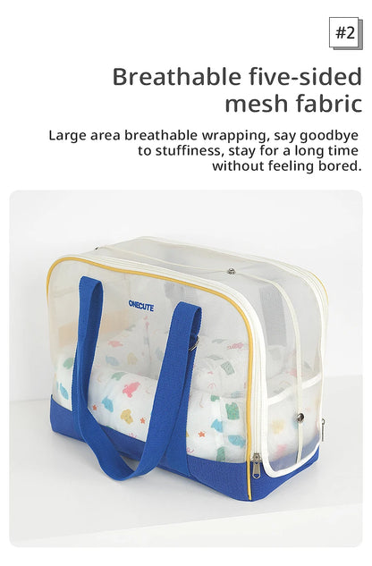 Sac de transport pour chien avec panneaux transparents et double poignée