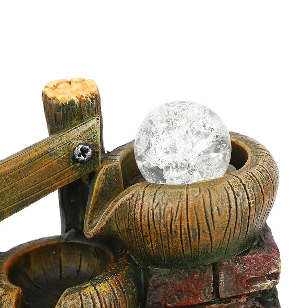 Fontaine de Bureau Résine – Tour de Pierre Cascade, Paysage Miniature 19,5cm