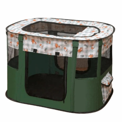 Parc pliable portable pour animaux, parois en filet et fermetures zippées