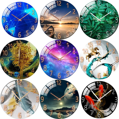 Horloge Murale Verre Design Paysage – Luxe Silencieuse 30cm