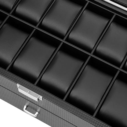 Écrin Montres Noir – Moderne en cuir carbone