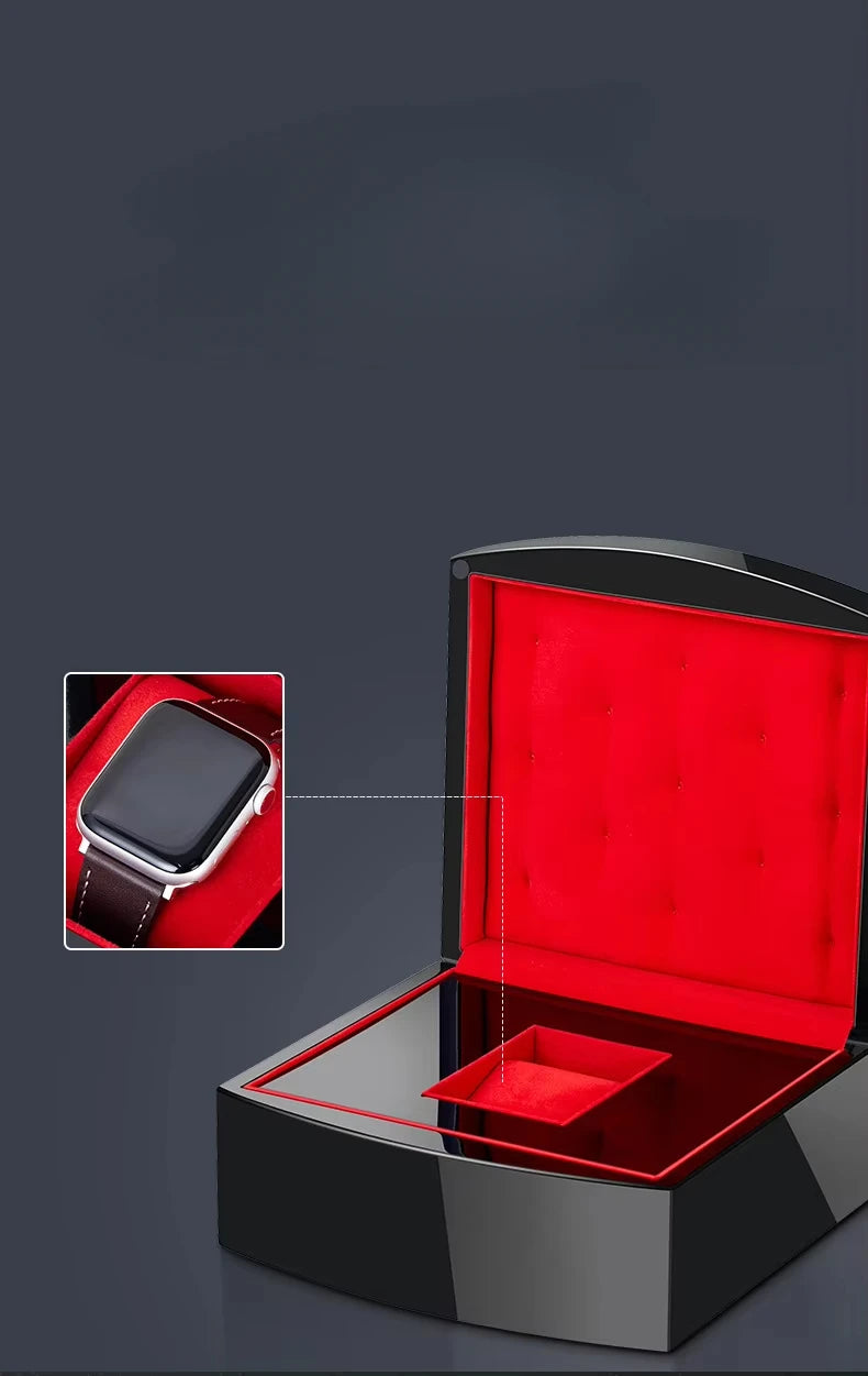 Écrin Montre Luxe Noir & Rouge