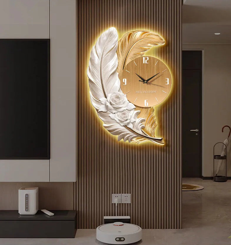 Horloge Murale Luxe Grande Taille Silencieuse – Version Lumineuse ou Standard, 3 Styles