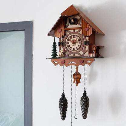 Horloge Murale Luxe Style Pastoral – Sonnerie Horaire & Décor Paysager