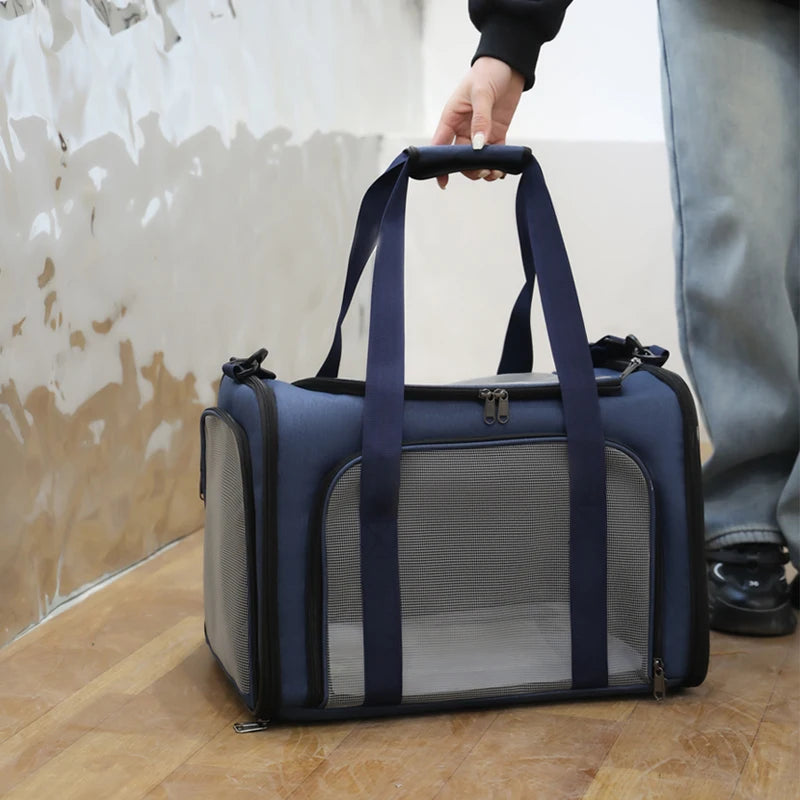 Sac à dos de transport pour chat et chien avec fenêtre en filet