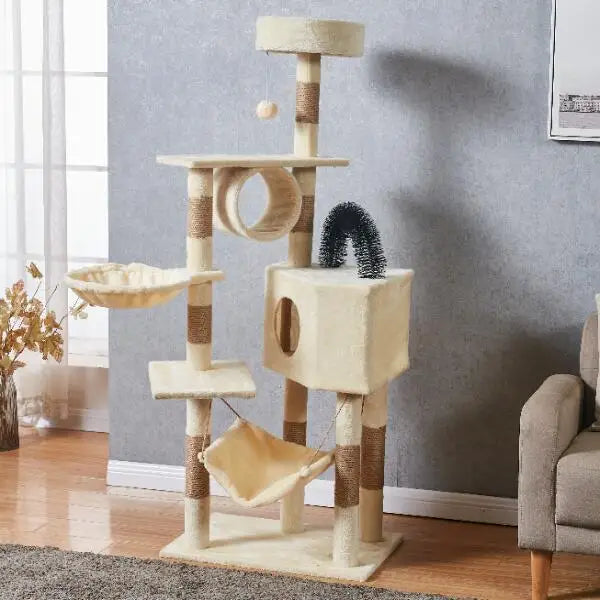 Arbre à chat XXL avec hamac, tunnel et griffoirs en corde