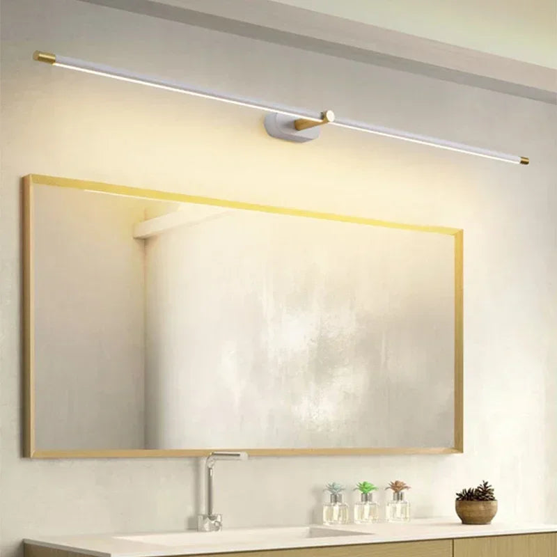 Applique Miroir LED Minimaliste – Salle de Bain & Chambre, 3 Tailles & 2 Lumières