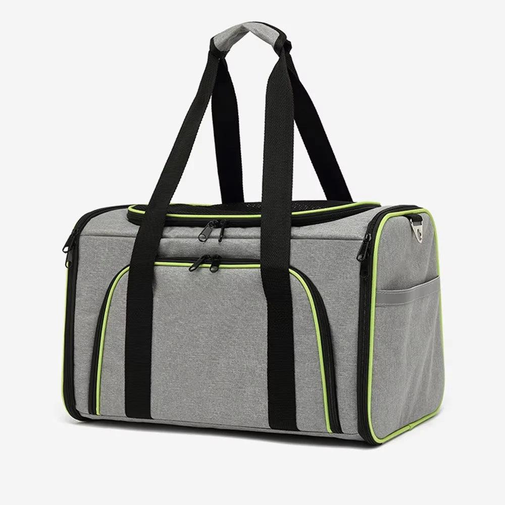 Sac de transport extensible pour chat avec panneaux en filet zippés
