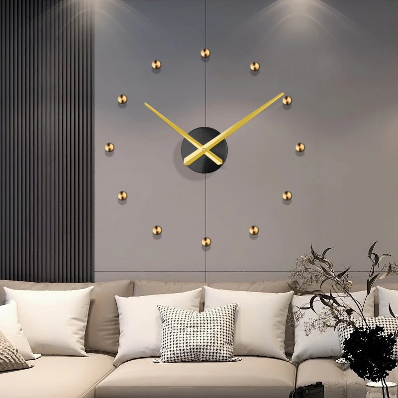 Horloge Murale Géométrique Métal – Grande Taille DIY