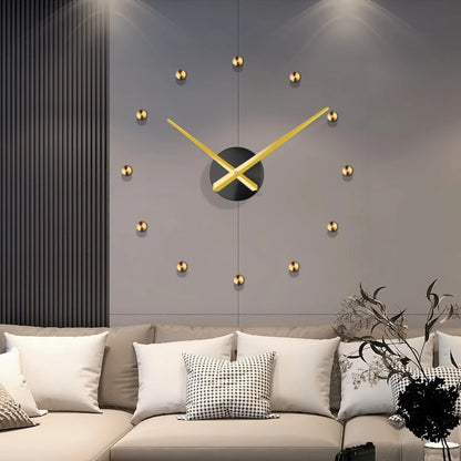 Horloge Murale Géométrique Métal – Grande Taille DIY