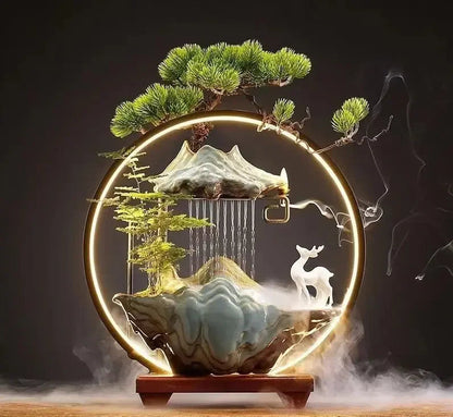 Fontaine Décorative Céramique Émail – Style Néoclassique, 3 Tailles & 6 Designs