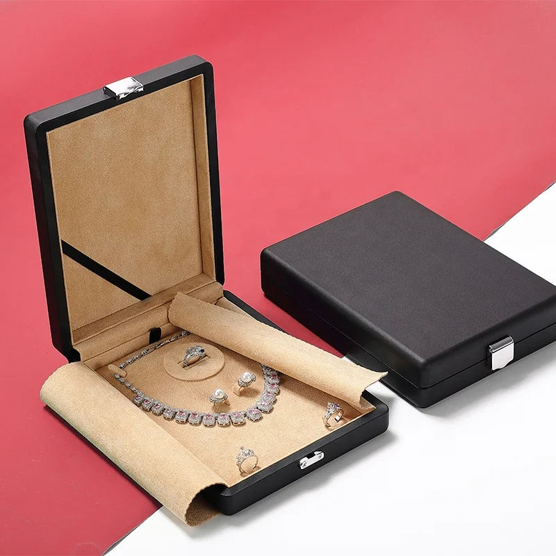 High-end Fashion Jewelry Packaging Box Jewelry Gift Box Jewelry Set Box Wooden High Quality Custom Logo Luxury Black Wood