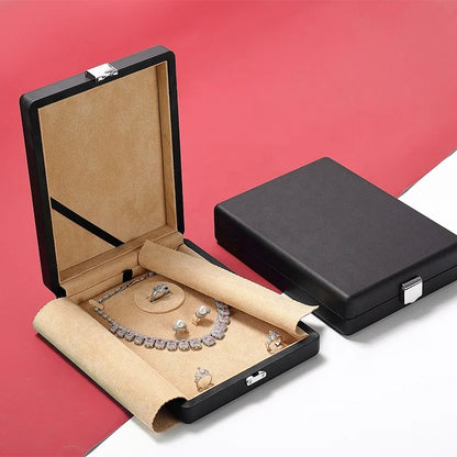 High-end Fashion Jewelry Packaging Box Jewelry Gift Box Jewelry Set Box Wooden High Quality Custom Logo Luxury Black Wood