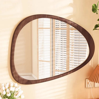 Miroir Mural Irrégulier Bois Asymétrique – Style Moderne, 4 Grandes Tailles