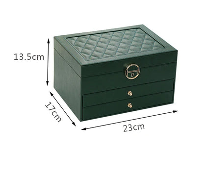 Large Jewelry Storage Box Multi-Layer Organizer For Jewelry Necklace Earring Leather Jewellery Storage Packaging Display Boxes