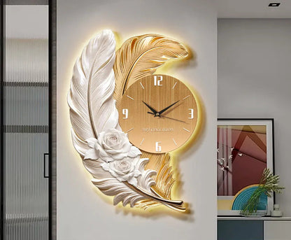Horloge Murale Luxe Grande Taille Silencieuse – Version Lumineuse ou Standard, 3 Styles
