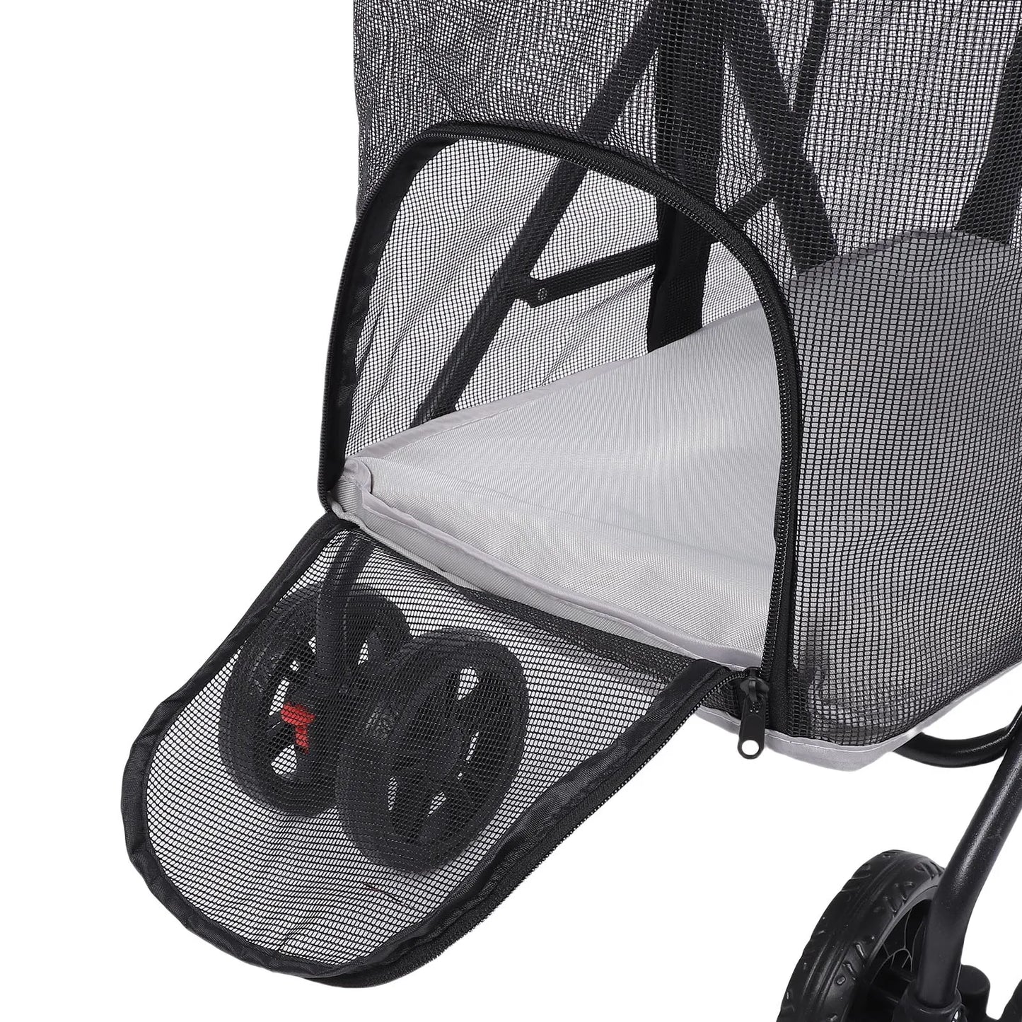 Poussette pour Chien et Chat – Pliage 1 Clic, 4 Roues, Pare-Soleil & Porte-Gobelet