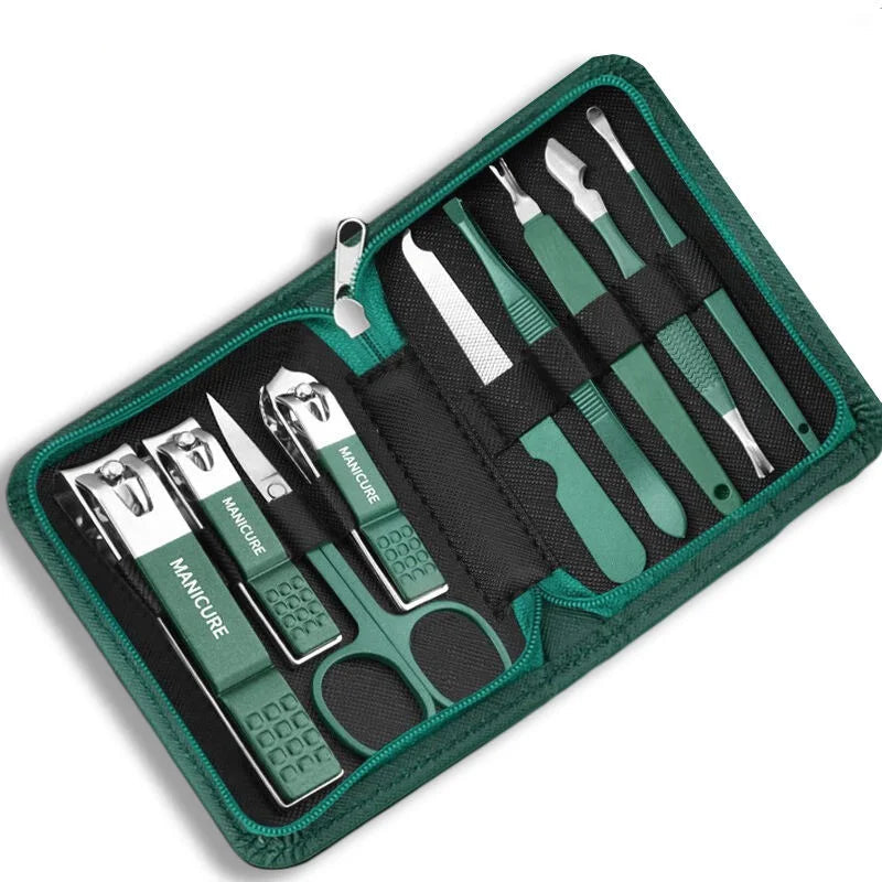 Kit Manucure Professionnel 6 à 18 Pièces avec Étui en Cuir – Soin Mains, Pieds et Visage