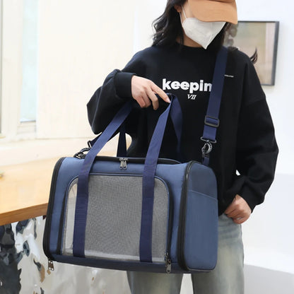 Sac à dos de transport pour chat et chien avec fenêtre en filet