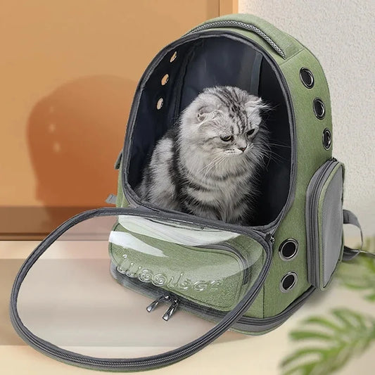 Sac à dos de transport pour chat avec fenêtres en filet respirant
