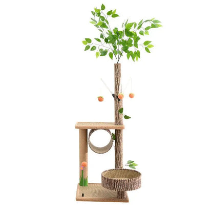Arbre à chat maison forestière 155cm avec hamacs et griffoirs sisal