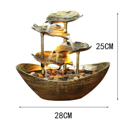 Fontaine Feuille de Lotus Métal LED – Cascade Zen USB, 3 Finitions