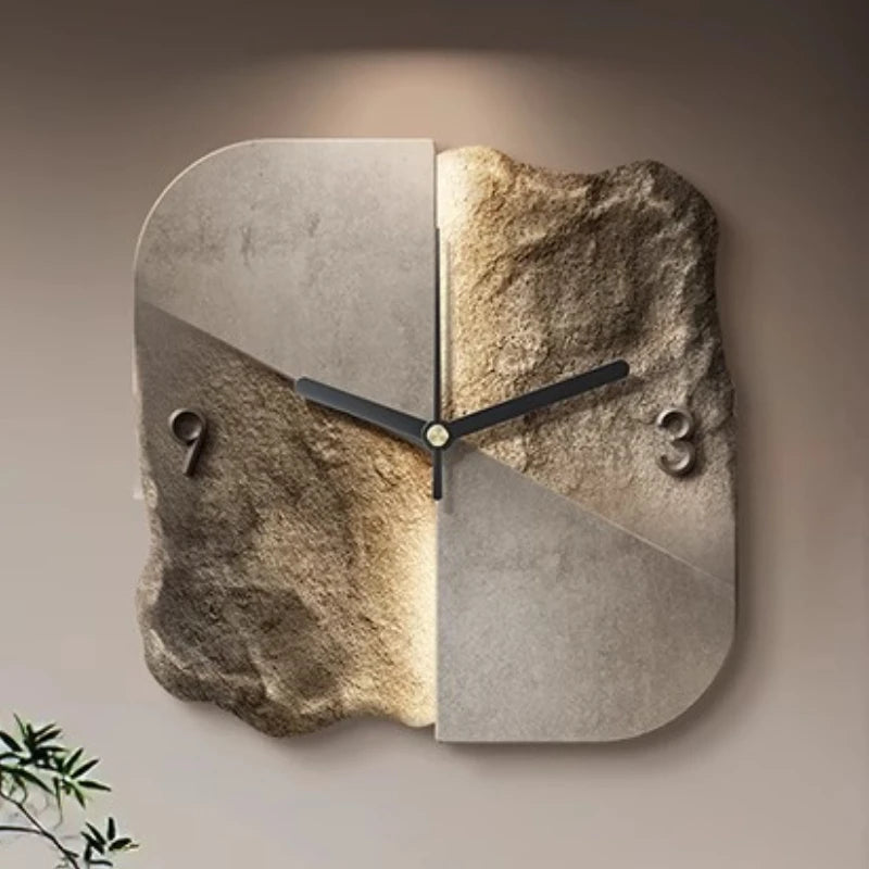Horloge Murale Design Minéral 30 ou 40 cm – Élégance Contemporaine en Pierre et Céramique