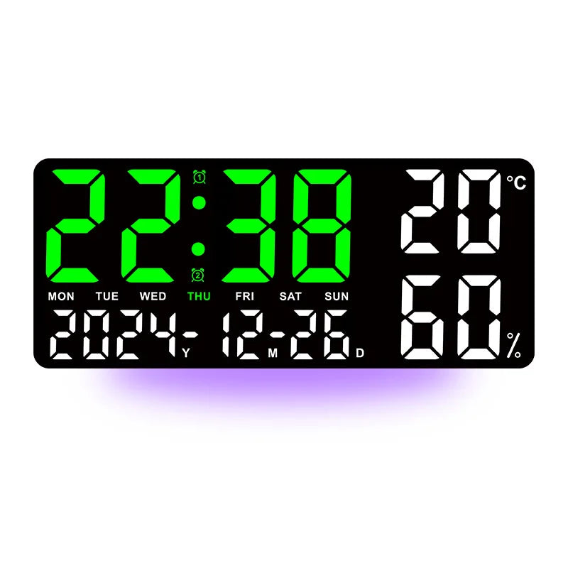 Horloge Digitale LED Multifonction – Alarme, Température, Humidité & Ambiance 7 Couleurs