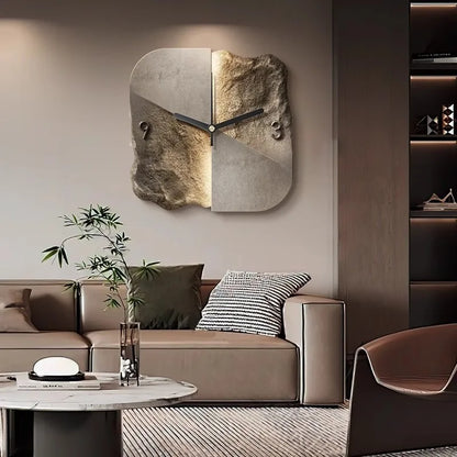 Horloge Murale Design Minéral 30 ou 40 cm – Élégance Contemporaine en Pierre et Céramique