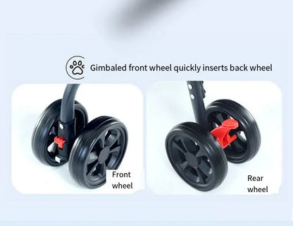 Poussette pour animaux 3en1 pliable avec nacelle détachable