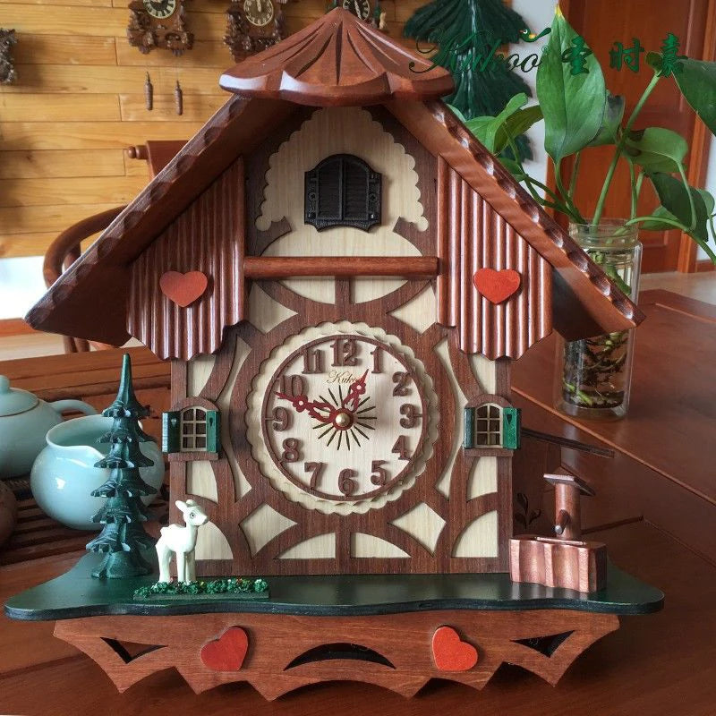 Horloge Murale Luxe Style Pastoral – Sonnerie Horaire & Décor Paysager