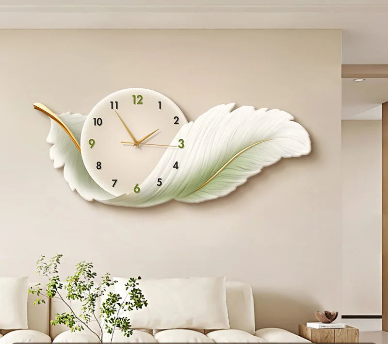 Horloge Murale Design Plume Luxe