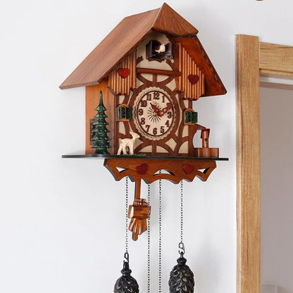 Horloge Murale Luxe Style Pastoral – Sonnerie Horaire & Décor Paysager