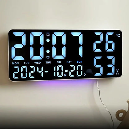 Horloge Digitale LED Multifonction – Alarme, Température, Humidité & Ambiance 7 Couleurs