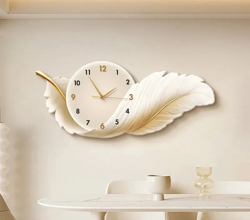 Horloge Murale Design Plume Luxe