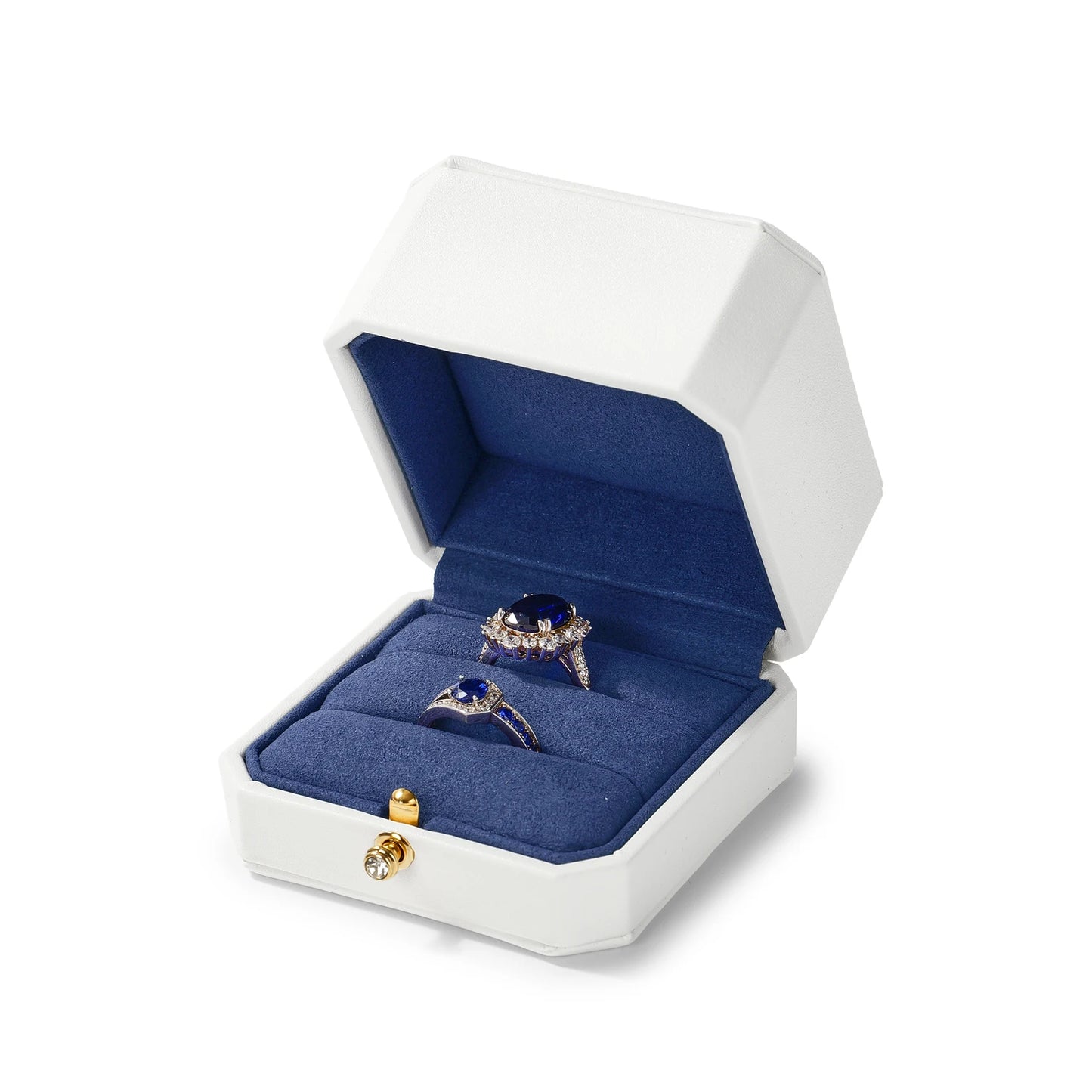 Écrin Bijoux Luxe Blanc & Bleu – Pureté
