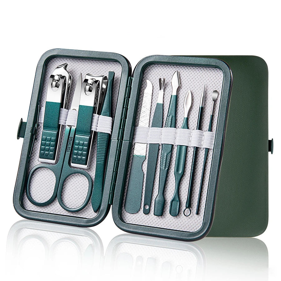 Kit Manucure Professionnel 6 à 18 Pièces avec Étui en Cuir – Soin Mains, Pieds et Visage