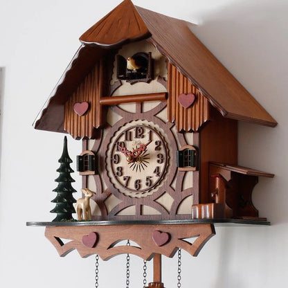 Horloge Murale Luxe Style Pastoral – Sonnerie Horaire & Décor Paysager