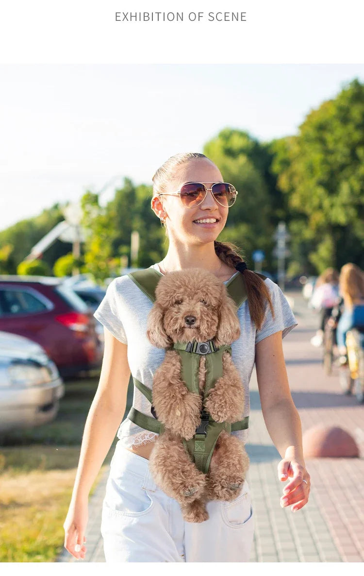 Porte-bébé pour chien avec harnais avant réglable et boucles sécurisées