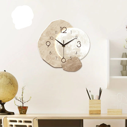 Horloge Murale Design Lune – Bois Silencieuse Style Japonais