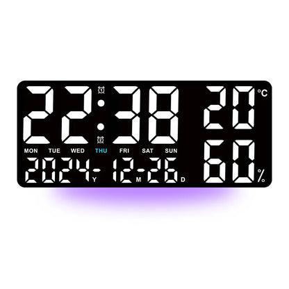 Horloge Digitale LED Multifonction – Alarme, Température, Humidité & Ambiance 7 Couleurs