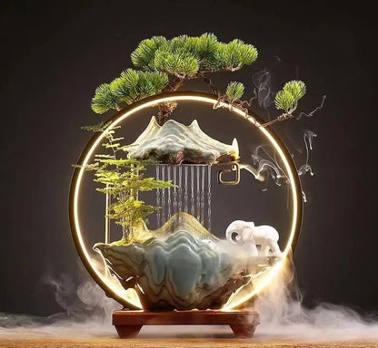 Fontaine Décorative Céramique Émail – Style Néoclassique, 3 Tailles & 6 Designs
