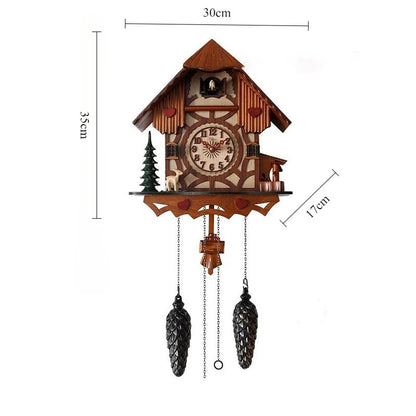 Horloge Murale Luxe Style Pastoral – Sonnerie Horaire & Décor Paysager