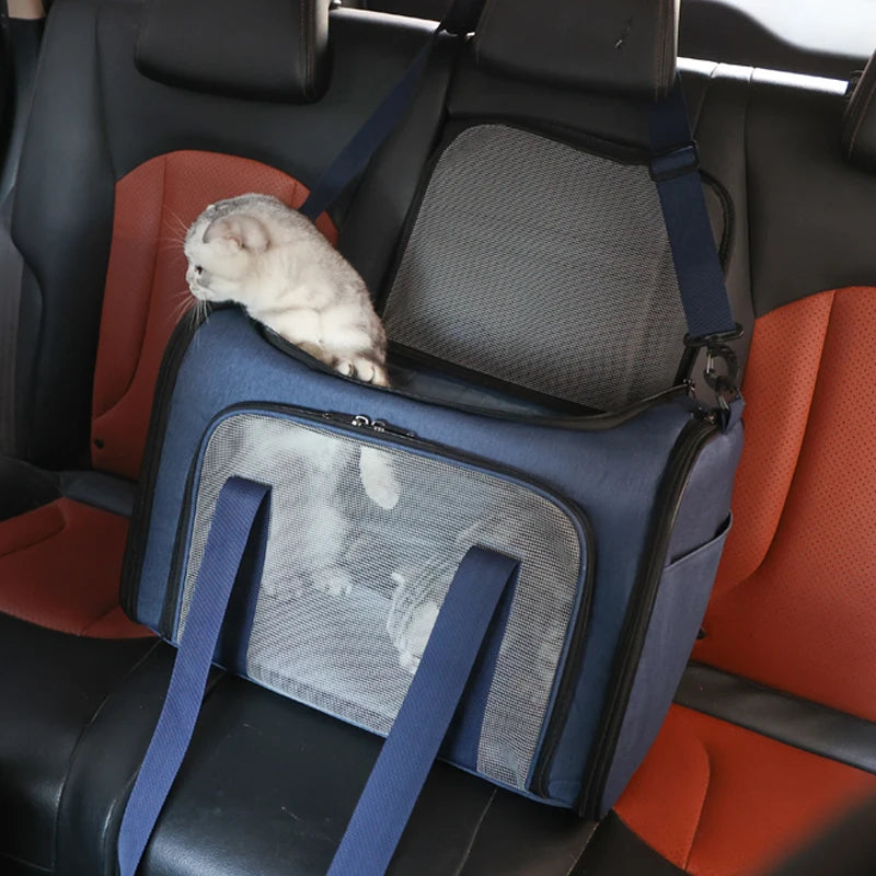 Sac à dos de transport pour chat et chien avec fenêtre en filet