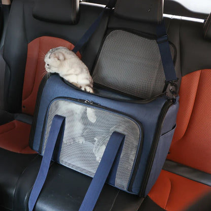 Sac à dos de transport pour chat et chien avec fenêtre en filet