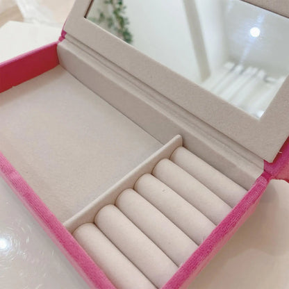 Elegant Jewelery Box Showcase Rose Storage Holder Soft Lining